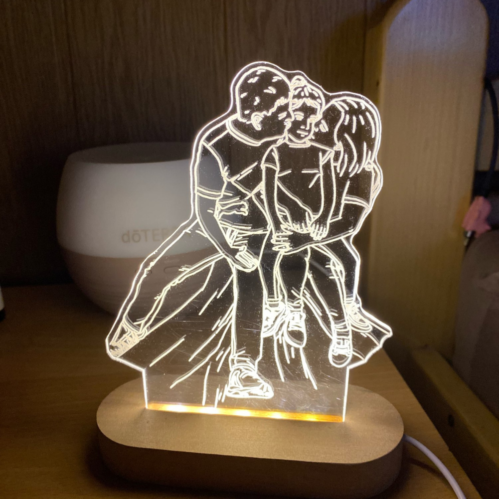 Personalisierte 3D-Fotoholzlampe