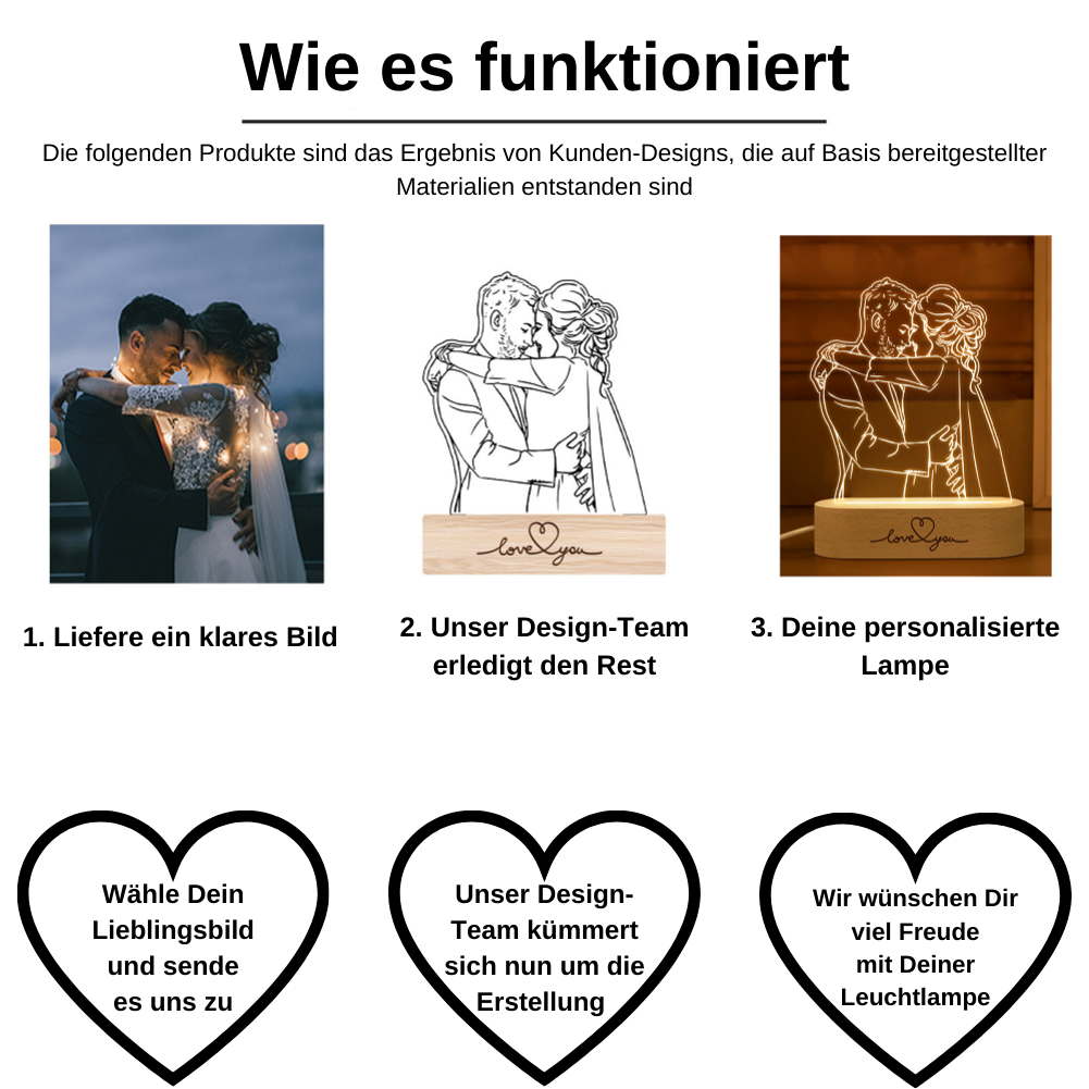 Personalisierte 3D-Fotoholzlampe