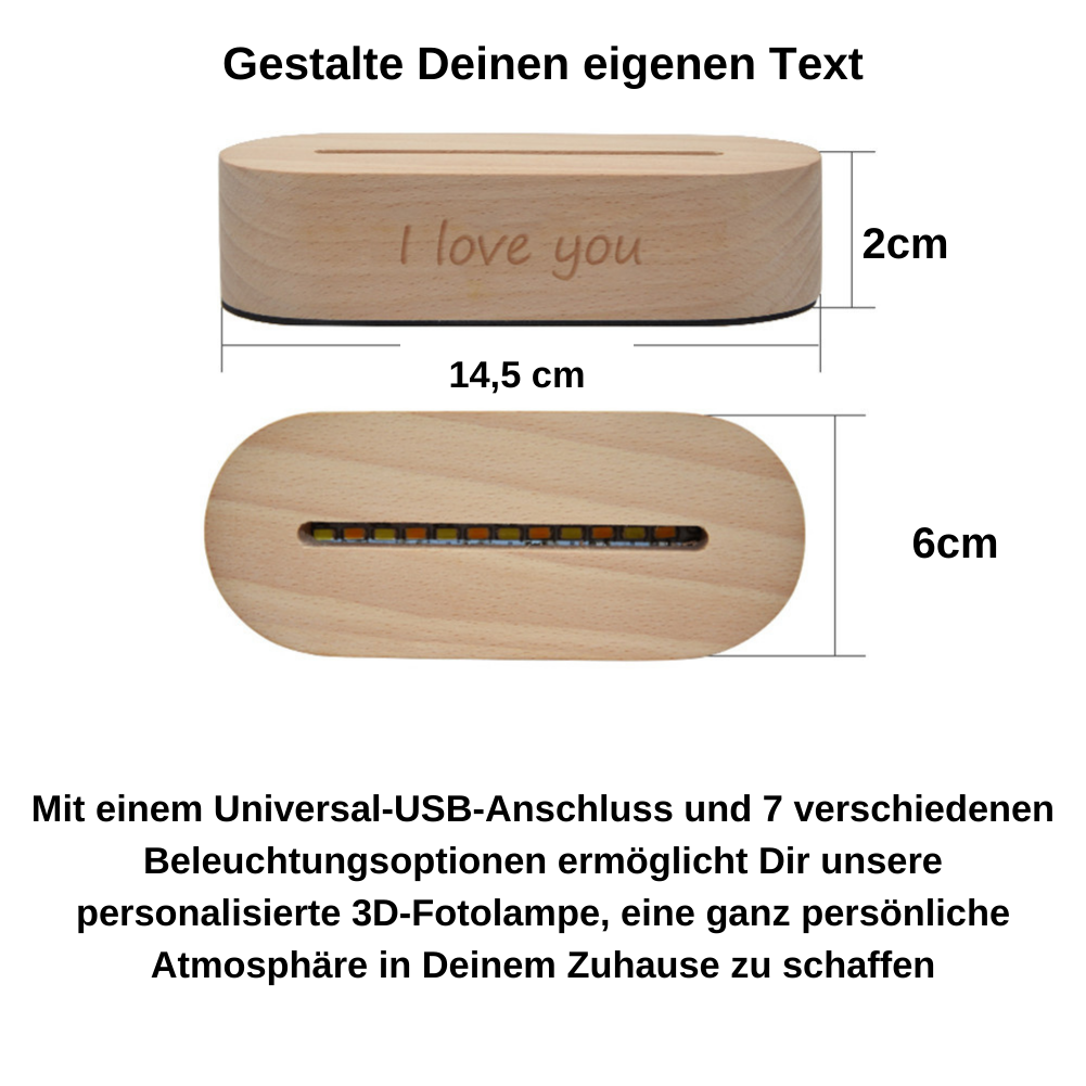 Personalisierte 3D-Fotoholzlampe