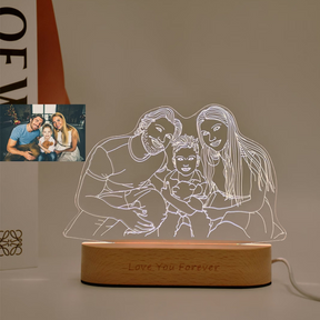 Personalisierte 3D-Fotoholzlampe
