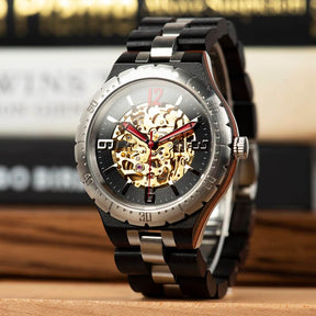 Auch das Modell "Ebenholz" unserer Armbanduhr "Wolkenkratzer" überzeugt durch ihr Design