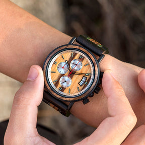 Hochwertige Vearbeitung bis ins kleinste Detail - Armbanduhr "Frühling" von Wood o'clock