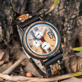 Armbanduhr für Herren aus hochwertigem Ebenholz